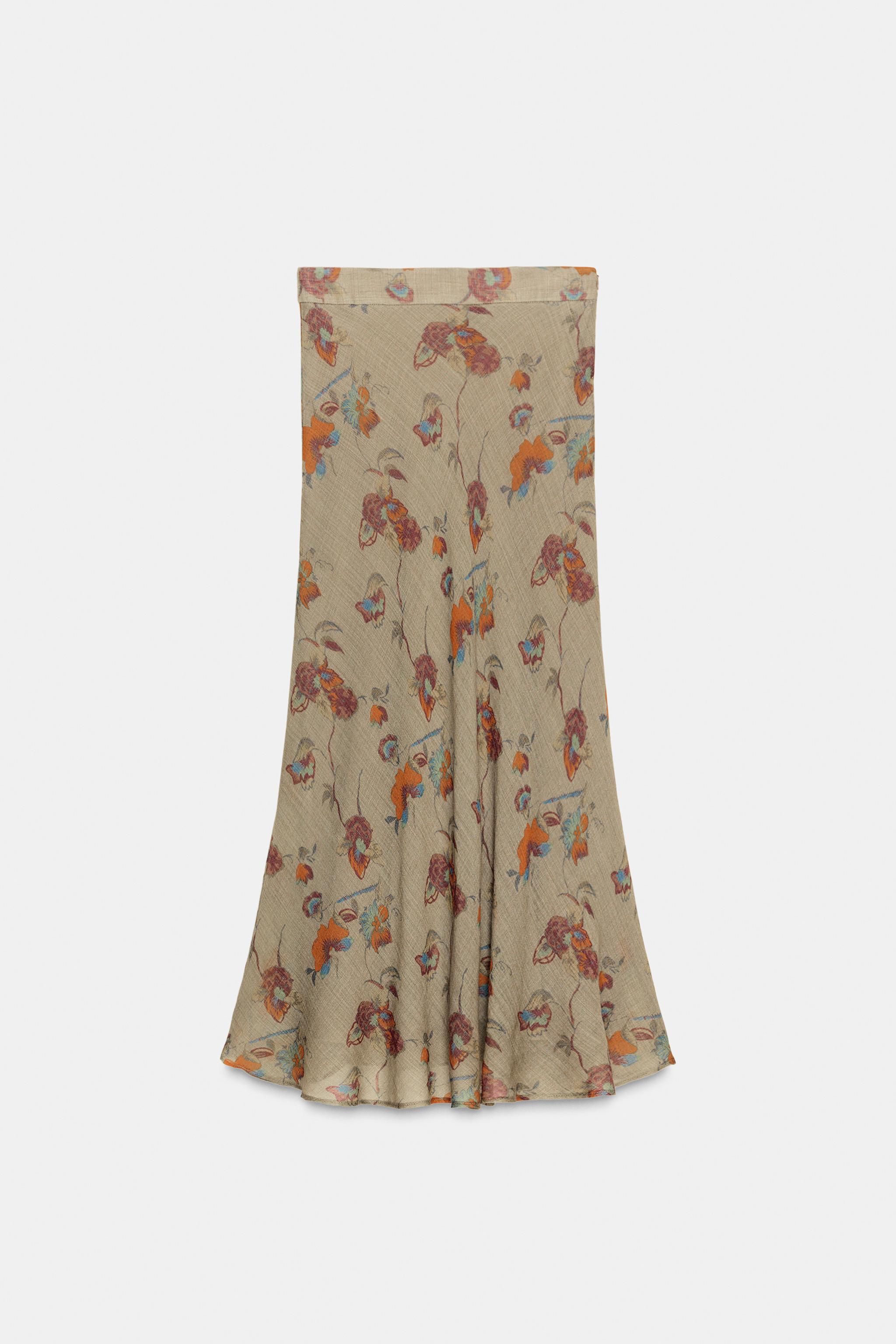 ZW COLLECTION FLORAL WOOL SKIRT